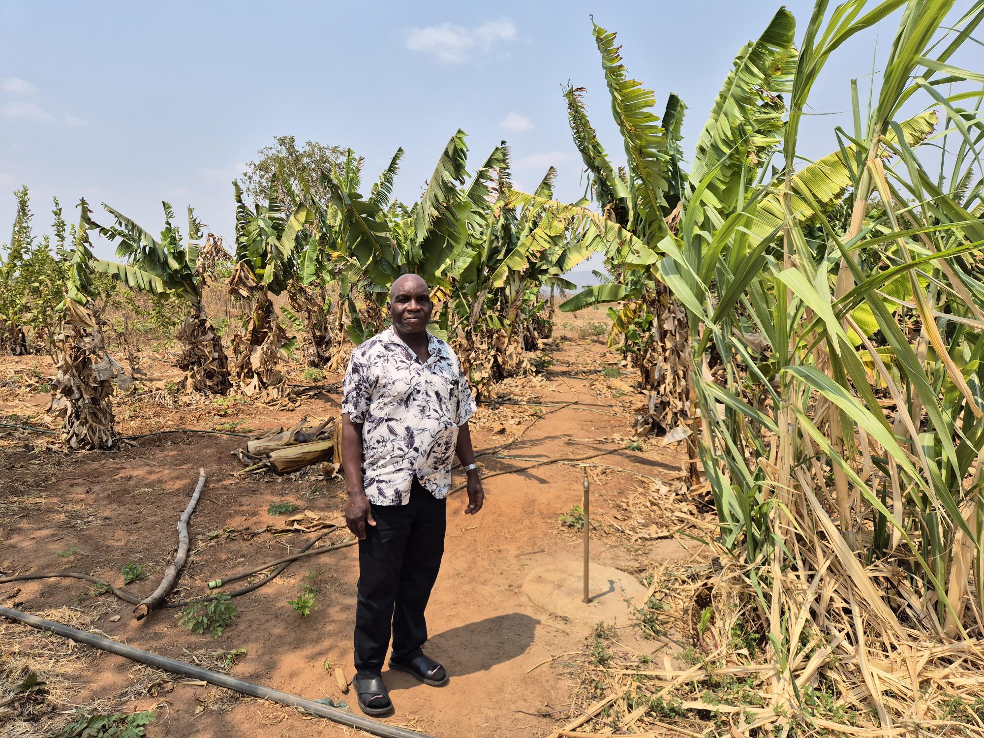 Stephen visiting a farm project in Eastern Zambia.